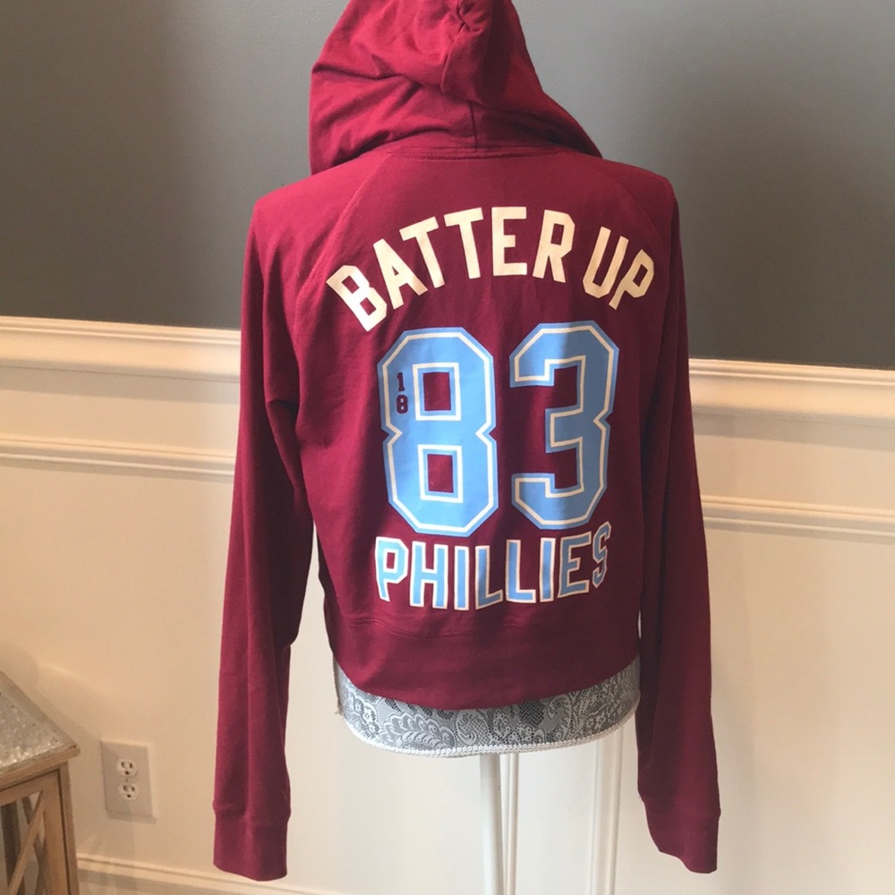 VS Pink PHILLIES Cropped Zippered Hoodie